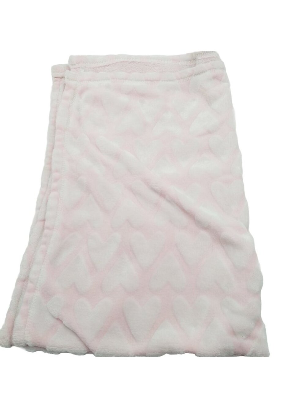 Cloud Island Baby Blanket Pale Pink Raised Hearts Minky Plush Lovey 38 x 26